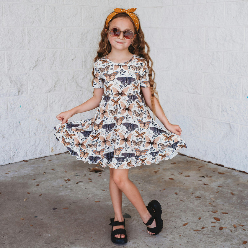 Flutter Shortsleeve Twirl Dress