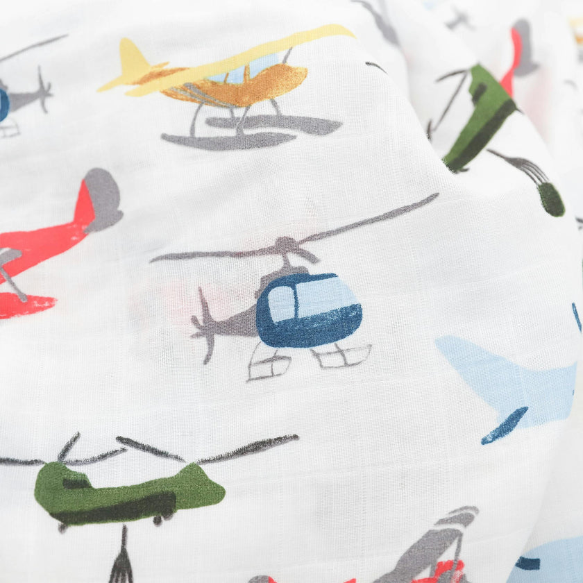 Cotton Muslin Pillowcase 2 Pack - Air Show