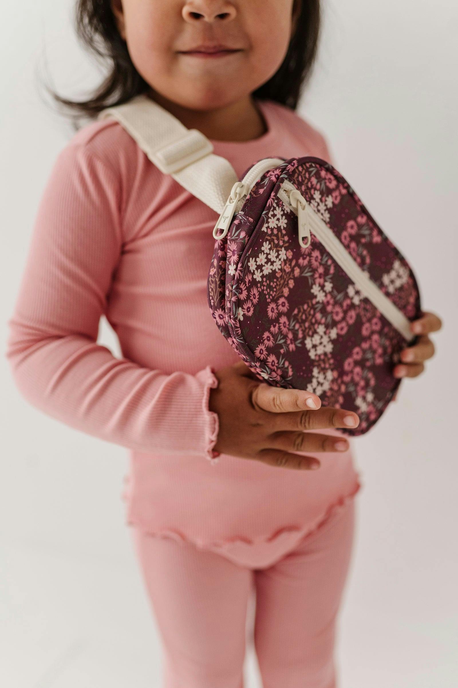Girls Mini Belt Bag in Cluster Garden Floral