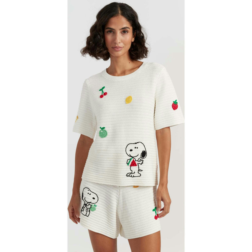 Cotton Snoopy Crochet Tee