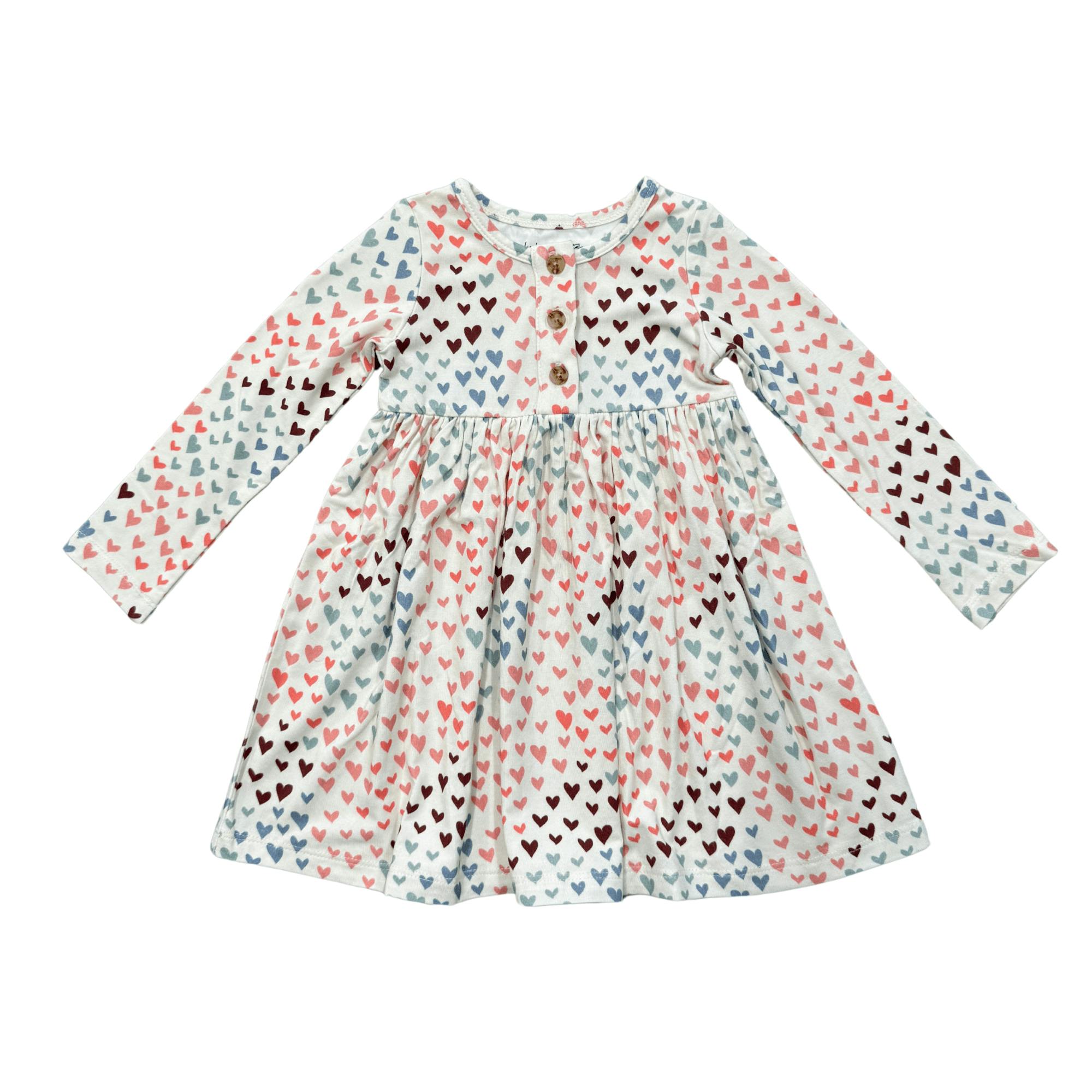 Girl's Long Sleeve Henley Dress