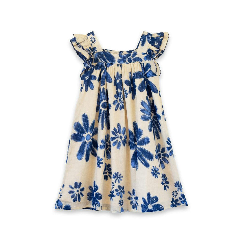 Girls Everly Square Neck Dress | Daisy Blue