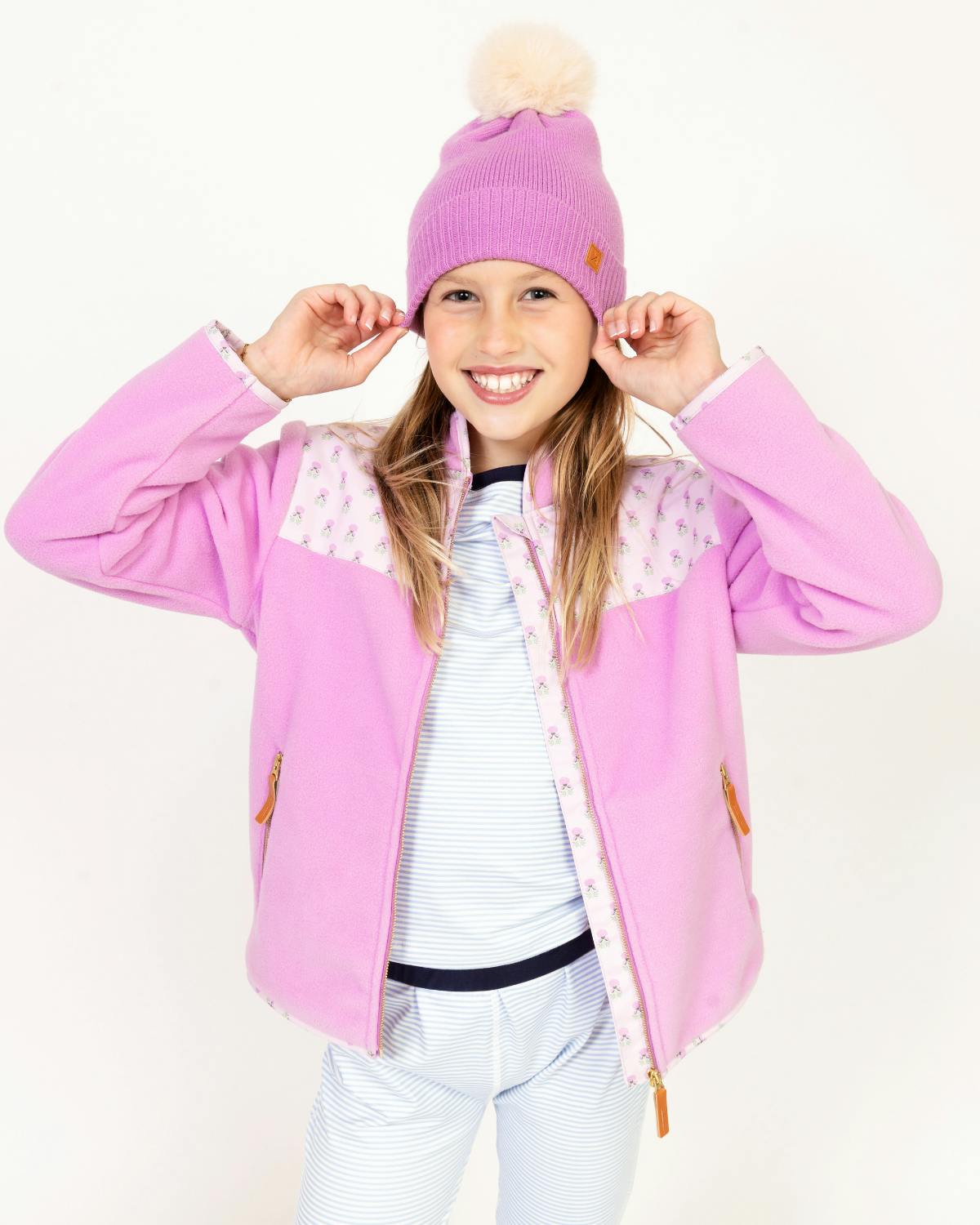 Kids Base Layer Set in Sky Blue Stripes