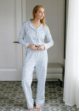 Chicago Women's Button Front Long Pajama Set