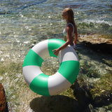 Tube Pool Ring: Zest - Neon Green Stripe