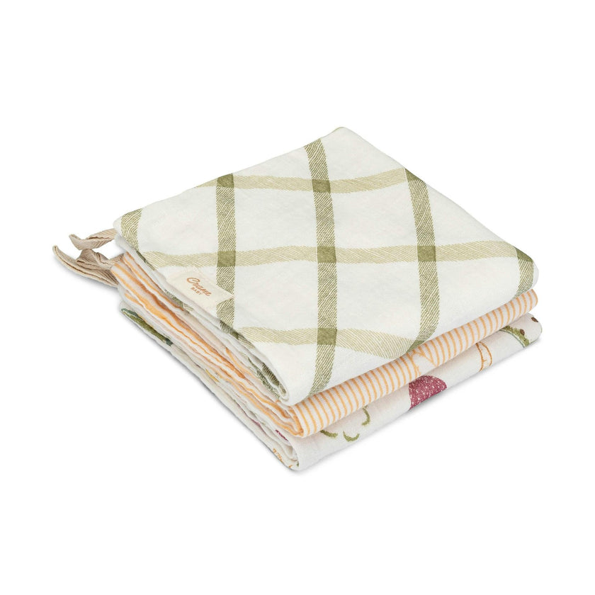 Clementine Fruits & Veggies Hooded Baby Bath Towel & Washcloth Set