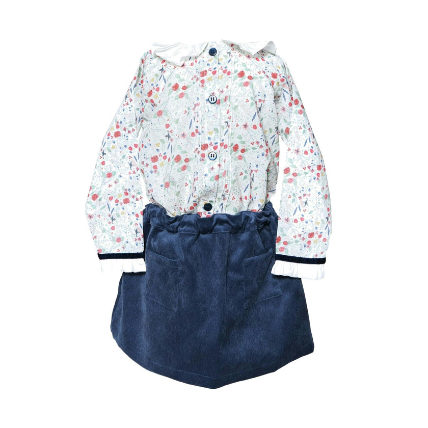 Corduroy Pocket Skort - Blue