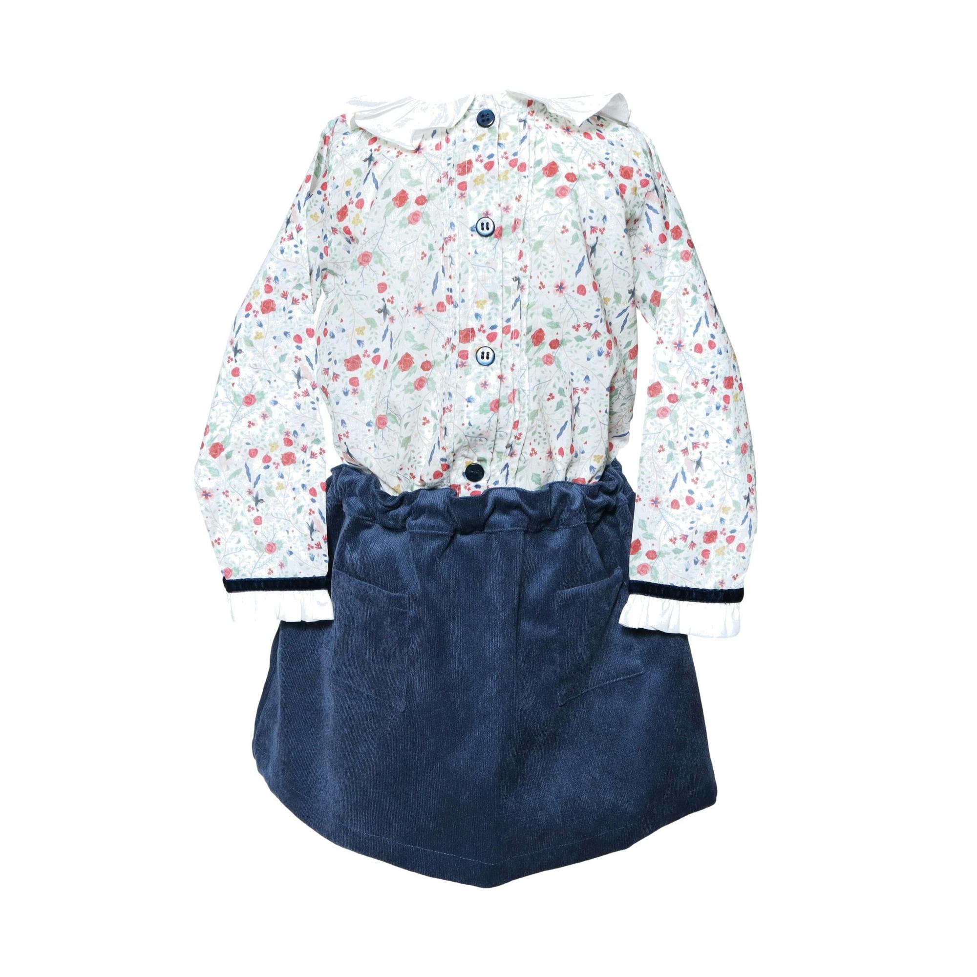 Corduroy Pocket Skort - Blue