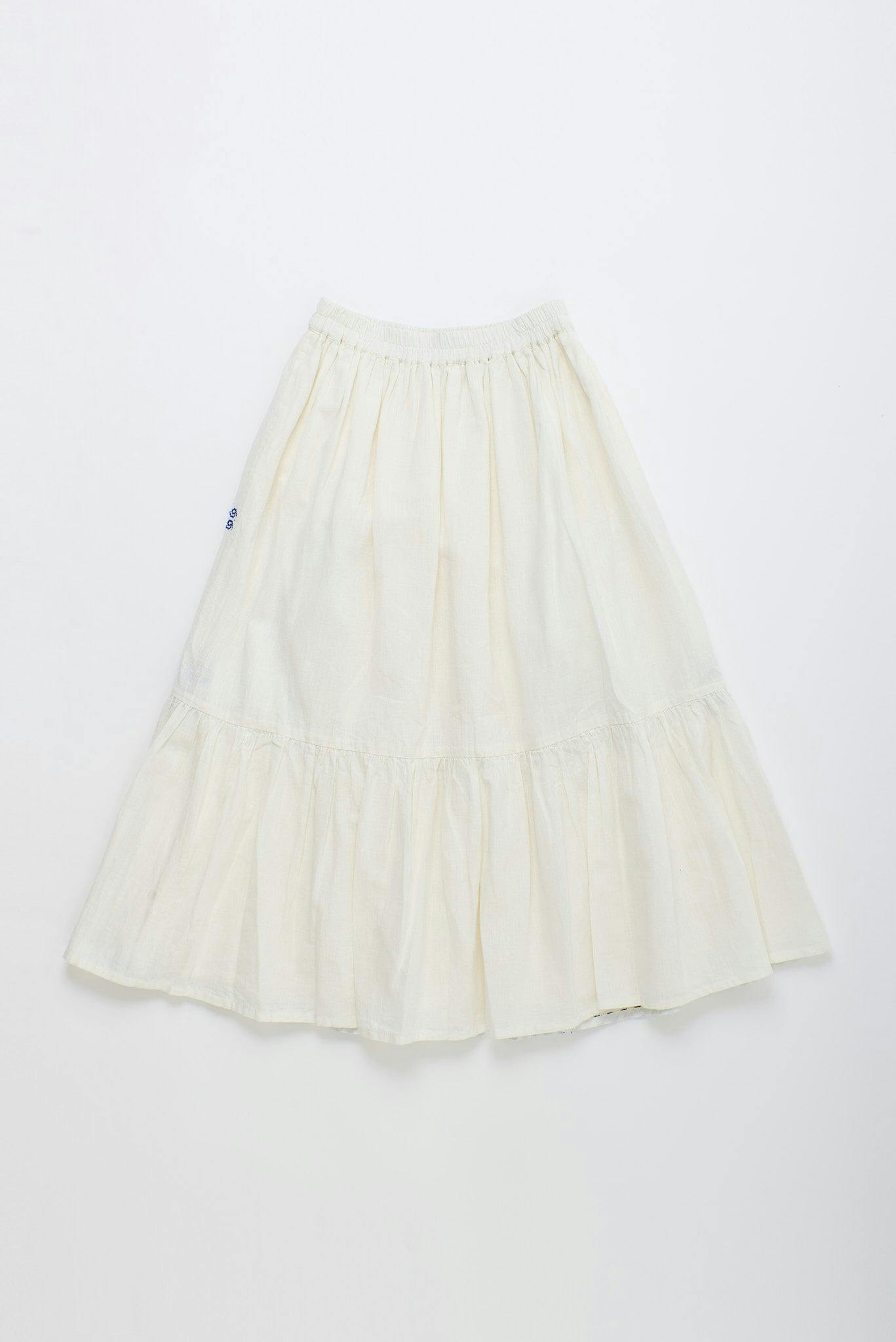 BARCOS EMBROIDERED SKIRT WHITE
