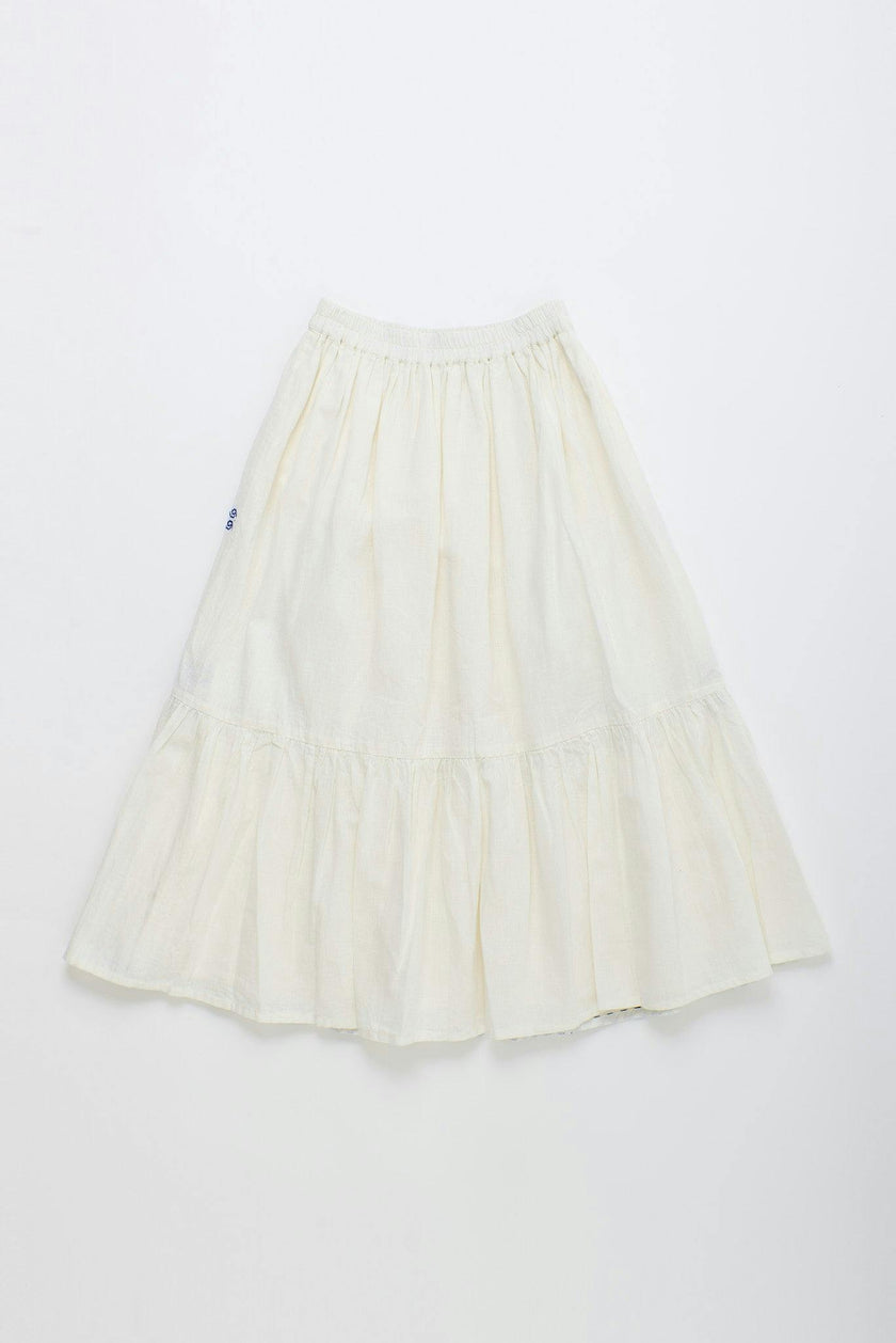 BARCOS EMBROIDERED SKIRT WHITE