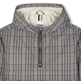 Boys Black, Beige & White Checked Windbreaker