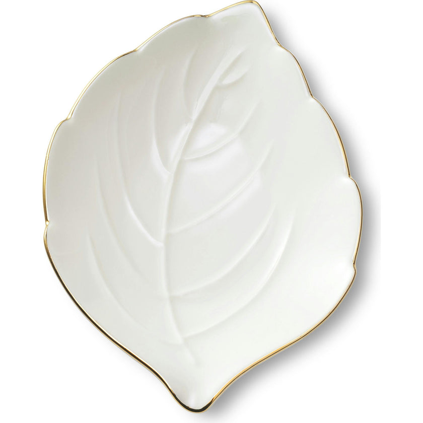 Leaf Dish With Gold Rim
