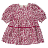 Girls Maribelle Dress - Burgundy Climbing Floral