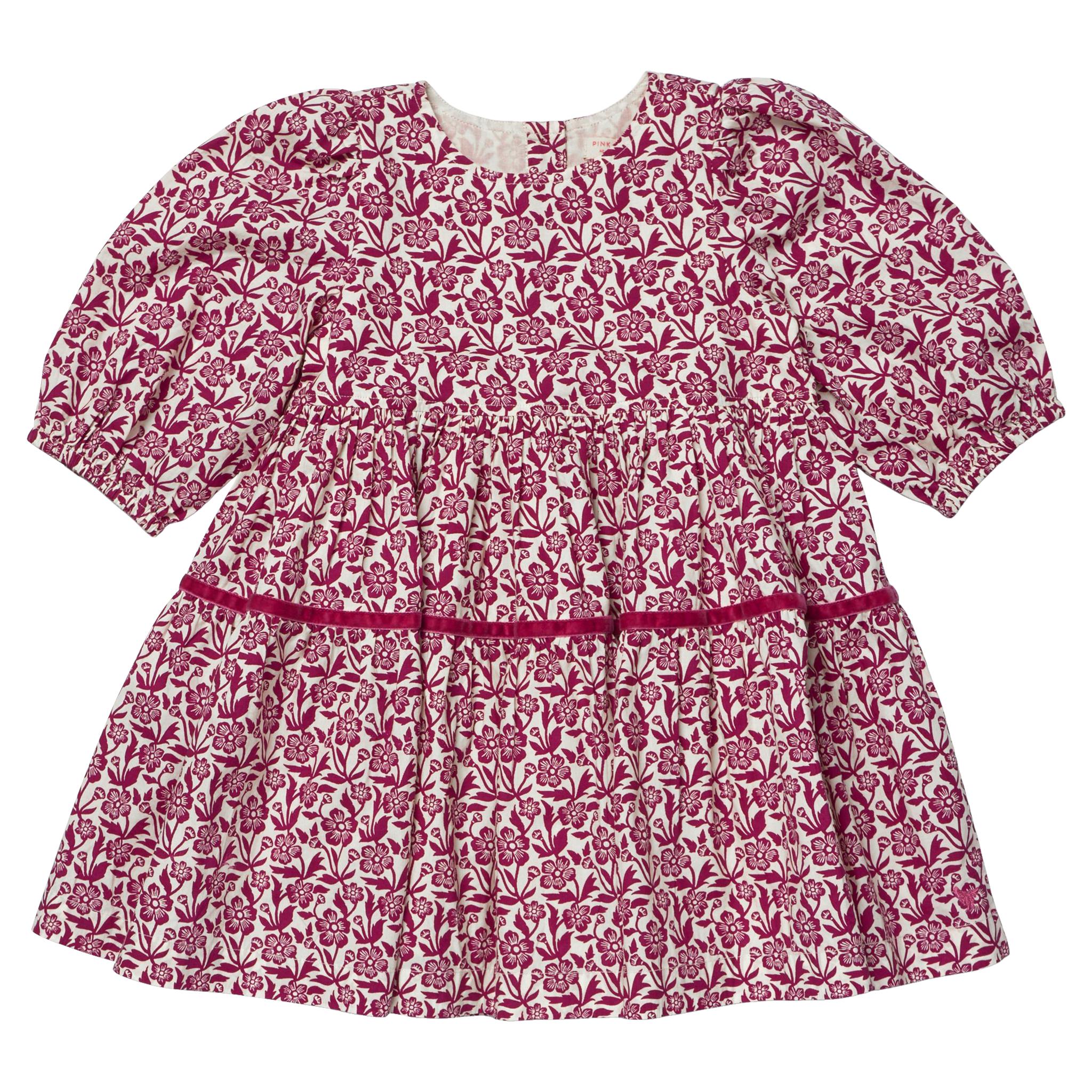 Girls Maribelle Dress - Burgundy Climbing Floral