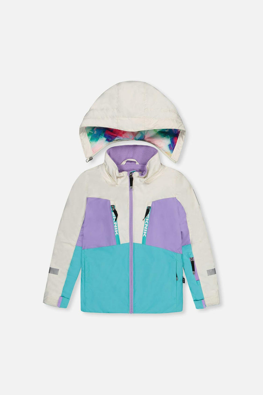 Two Piece Teknik Snowsuit Multicolored With A Diamond Pattern