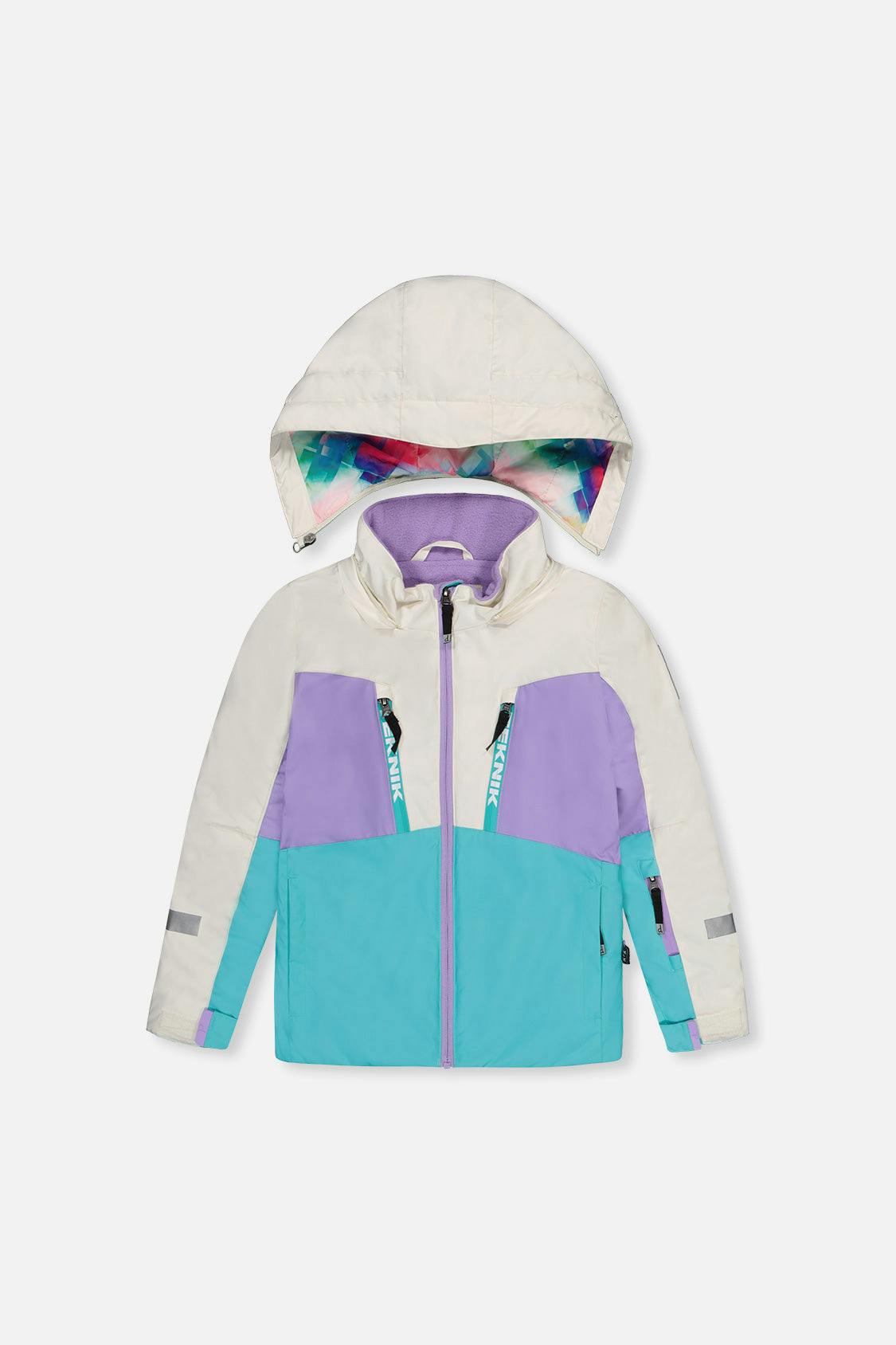 Two Piece Teknik Snowsuit Multicolored With A Diamond Pattern