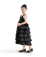 Black Ruffle Tiered Gala Dress