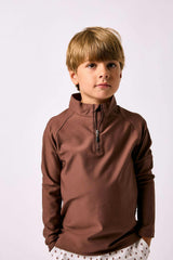 brown retro half-zip