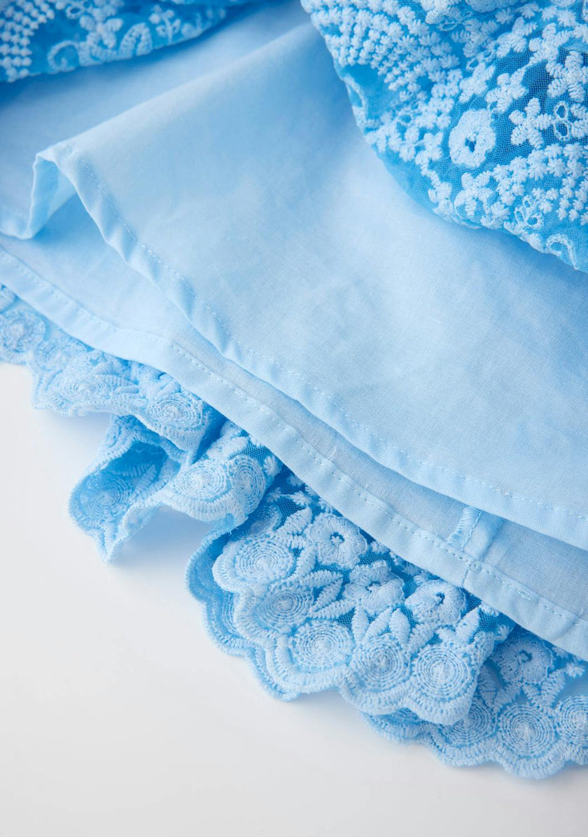 Paloma Lace Frill Mini Dress
