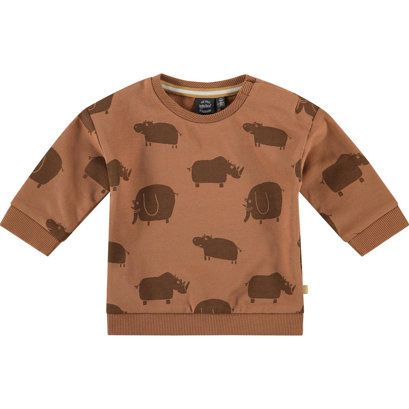 Monochromatic And Graphic Crew Neck Sweatshirt