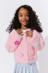 3D Rainbow Daisy Cardigan
