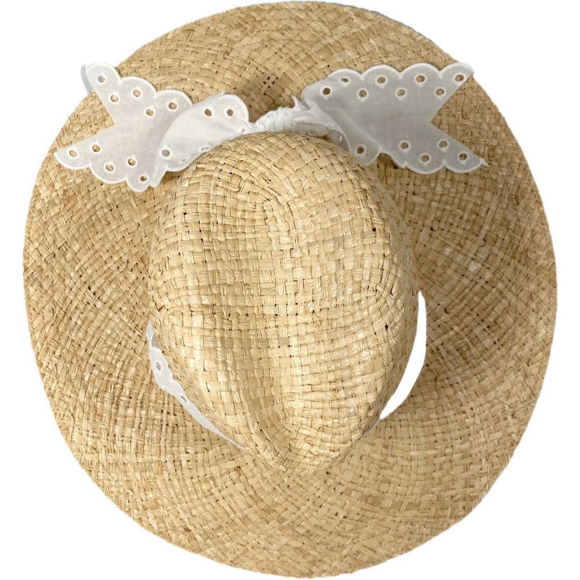 Women'S Oleander Antique Eyelet Lace Ribbon Sun Hat