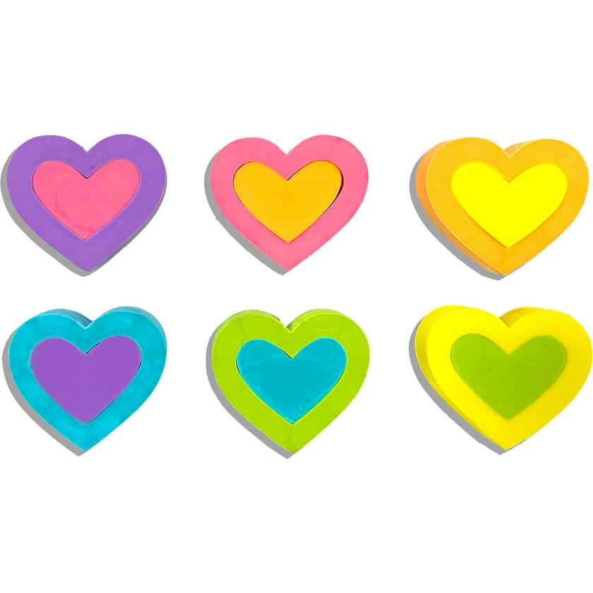 Hearts in Bloom Puzzle Erasers - Set of 6