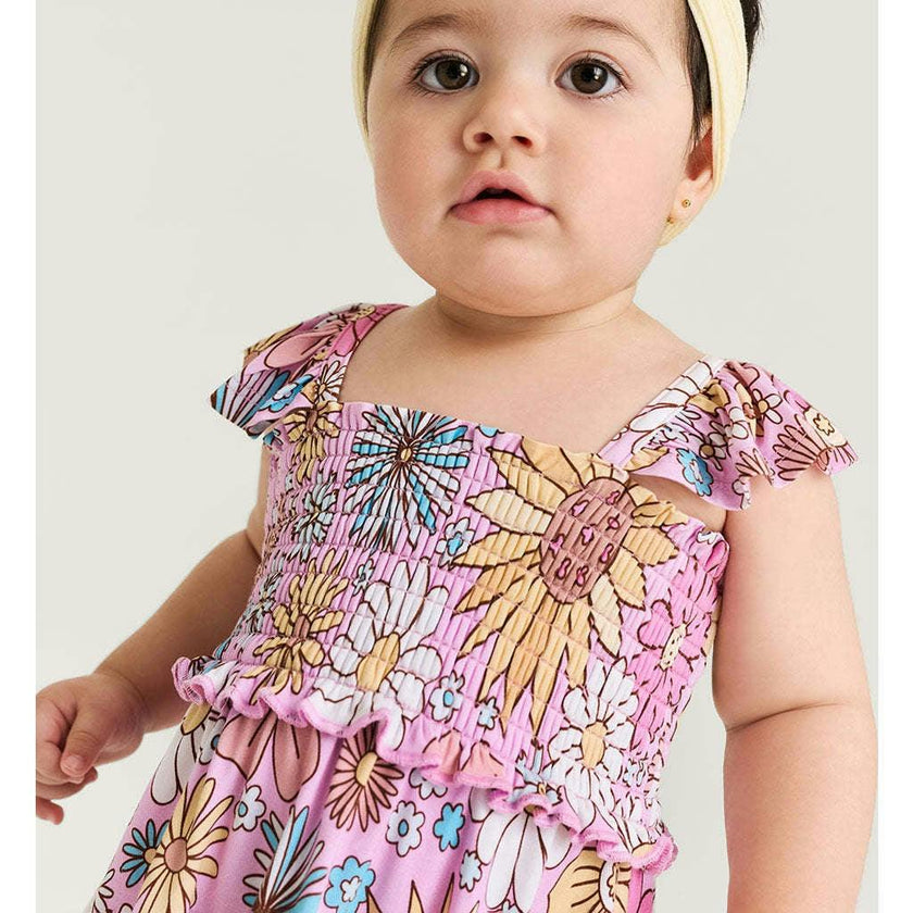 Presley Pink Smocked Babydoll Bummie Set