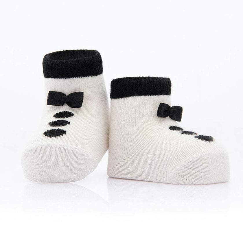White 3pc Bow Tie Print Socks Set