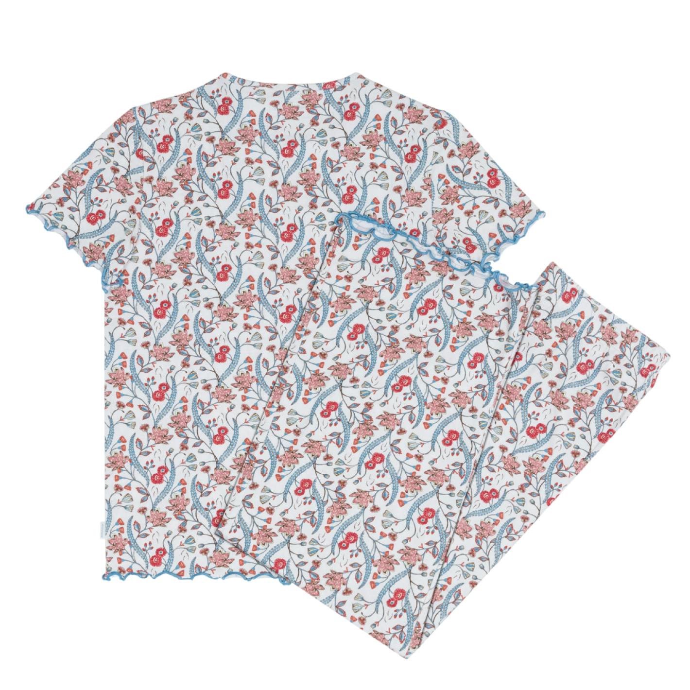 women's mercado bloom short sleeve pima pajamas set