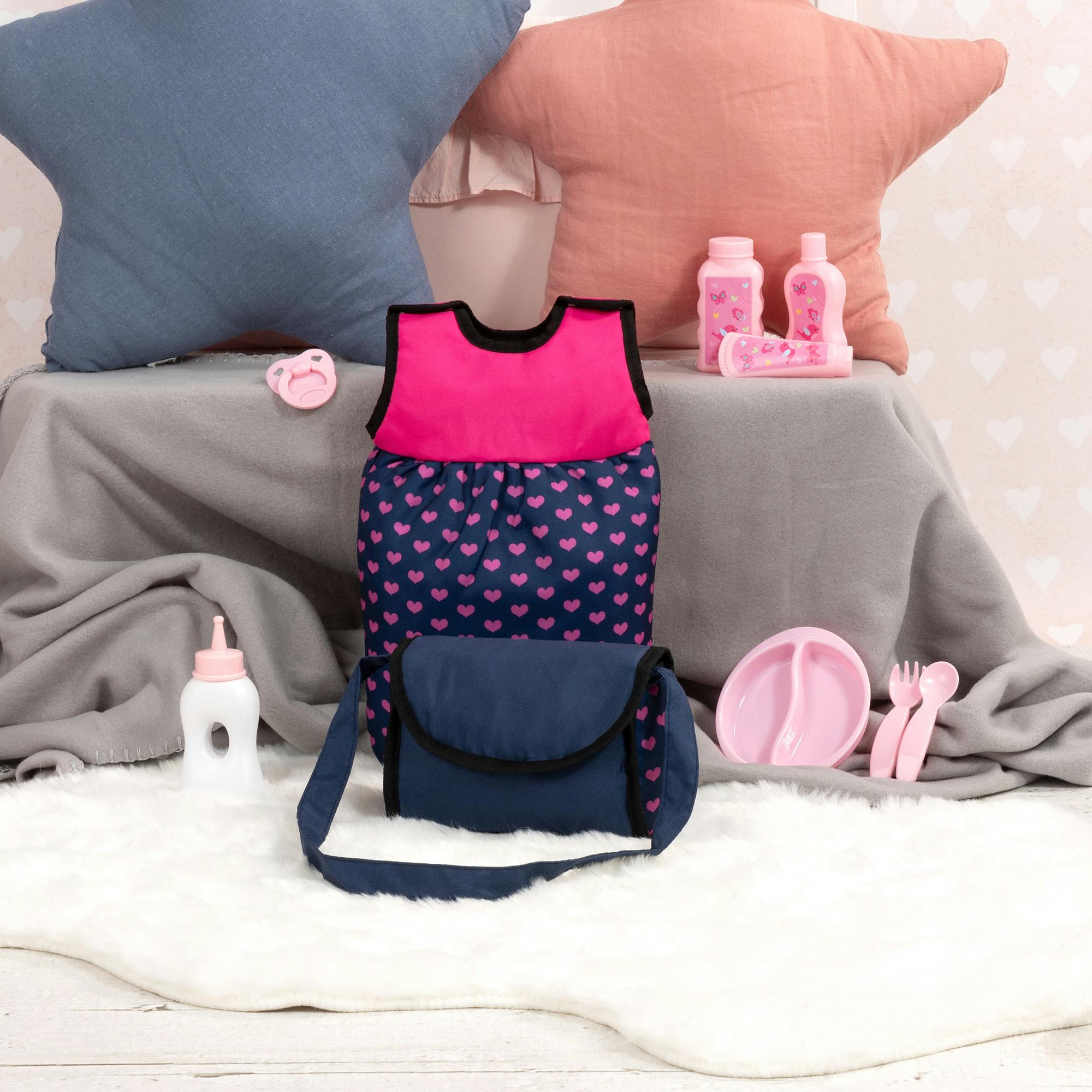Bayer Design Dolls: Travel Set - Navy-Pink-Unicorn
