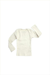 Rib Lap Shoulder Tee Long Sleeve Sand