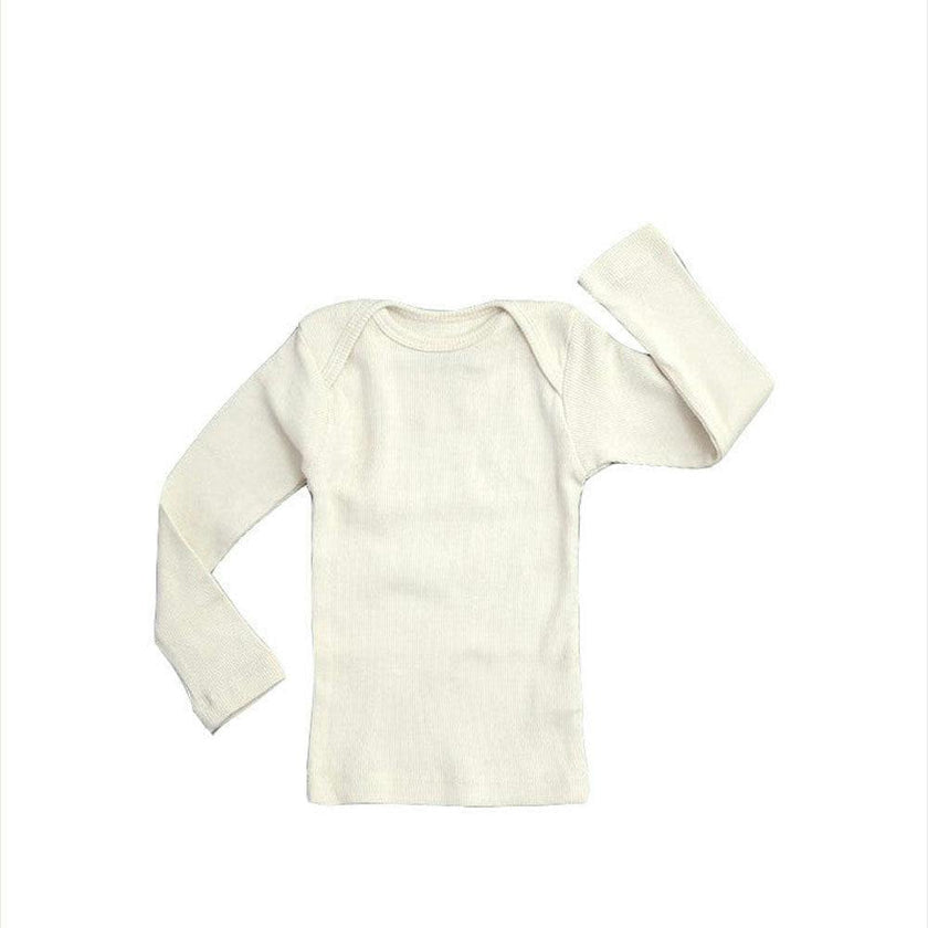 Rib Lap Shoulder Tee Long Sleeve Sand