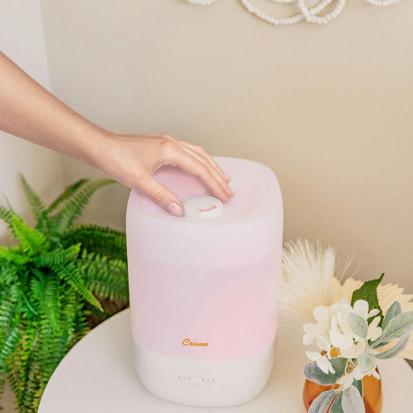 Top Fill Cool Mist Humidifier, 1 Gallon with Sleep Support Light & Essential Oil Tray