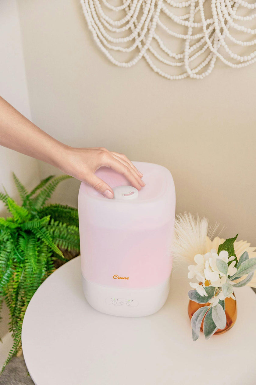 Top Fill Cool Mist Humidifier, 1 Gallon with Sleep Support Light & Essential Oil Tray