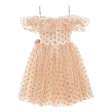 Pink Chiffon Polka Dot Dress
