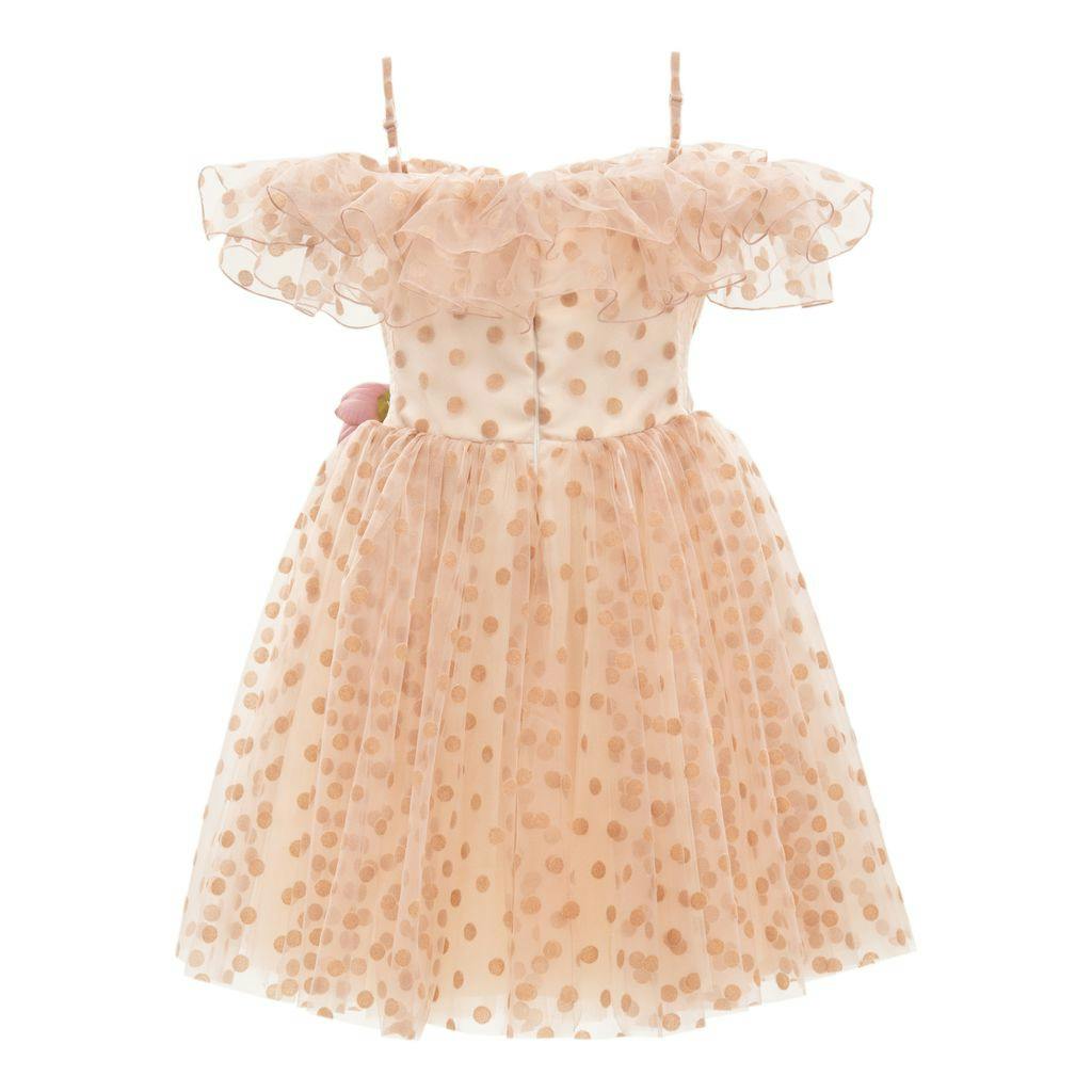 Pink Chiffon Polka Dot Dress