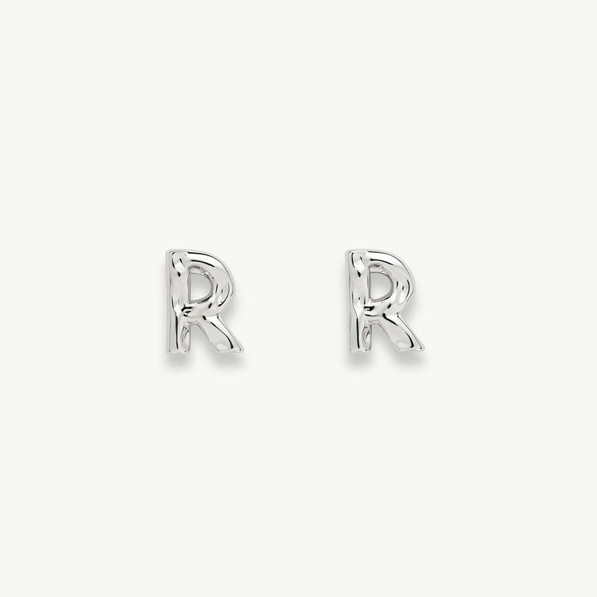 Monogram Handmade Gold Plated Stud Earring