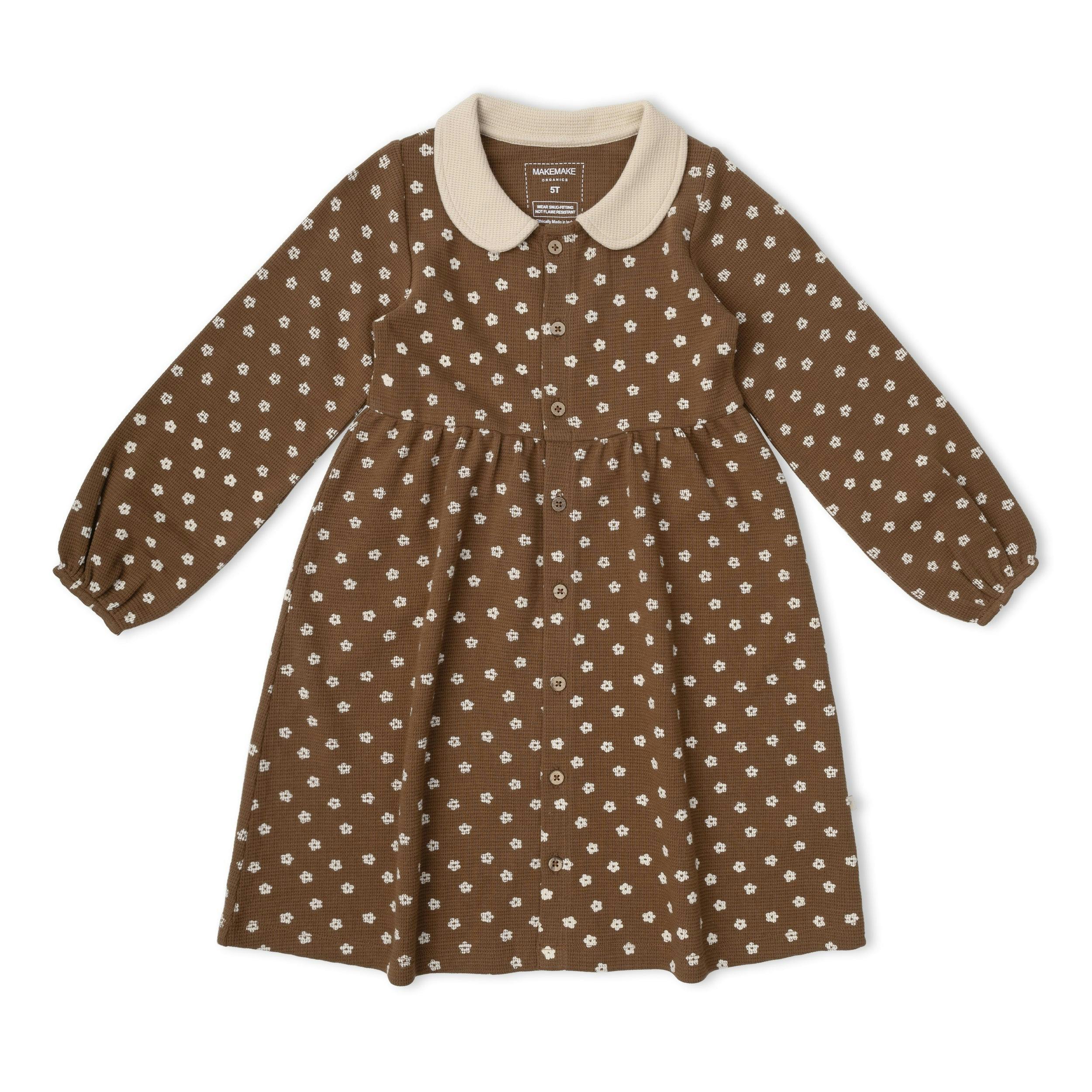 Organic Collared Dress - Chestnut Bloom