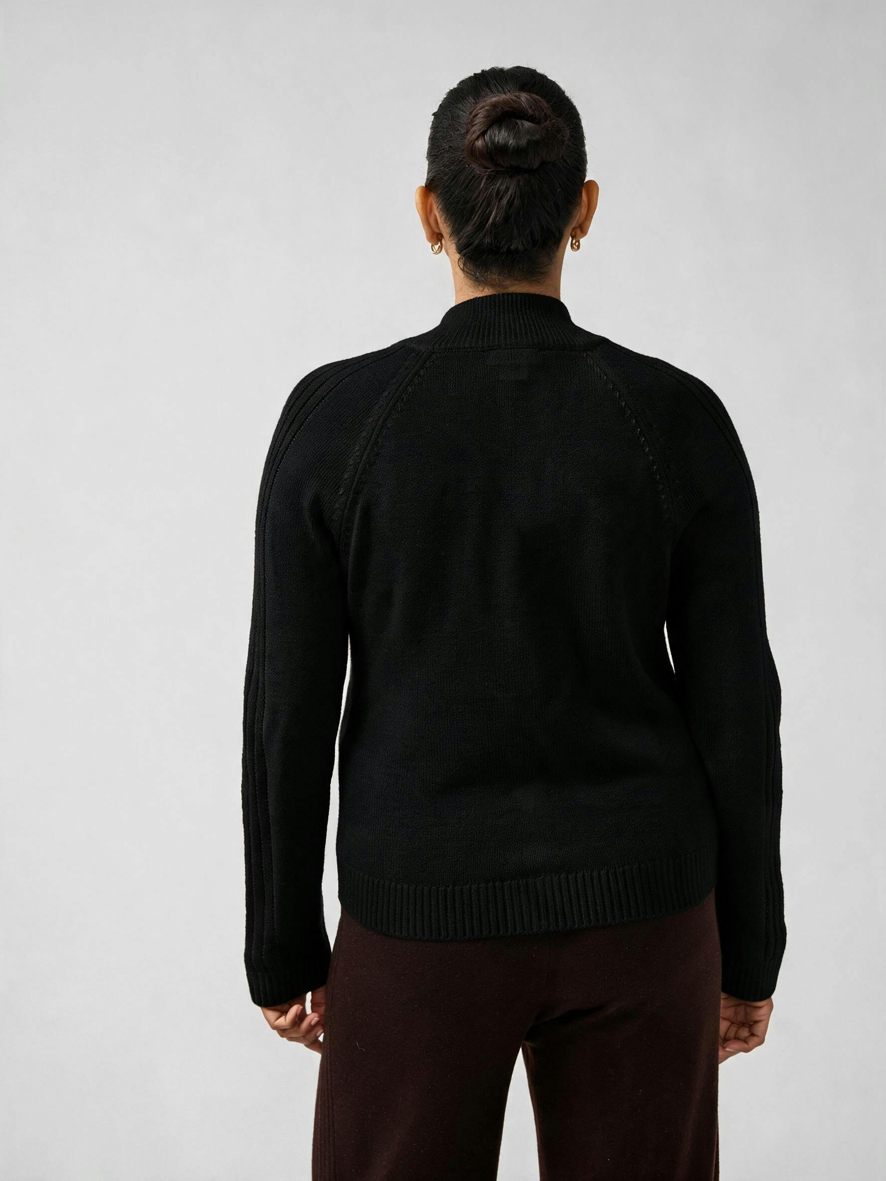 Funnel Neck Raglan Knit Maternity Cardigan