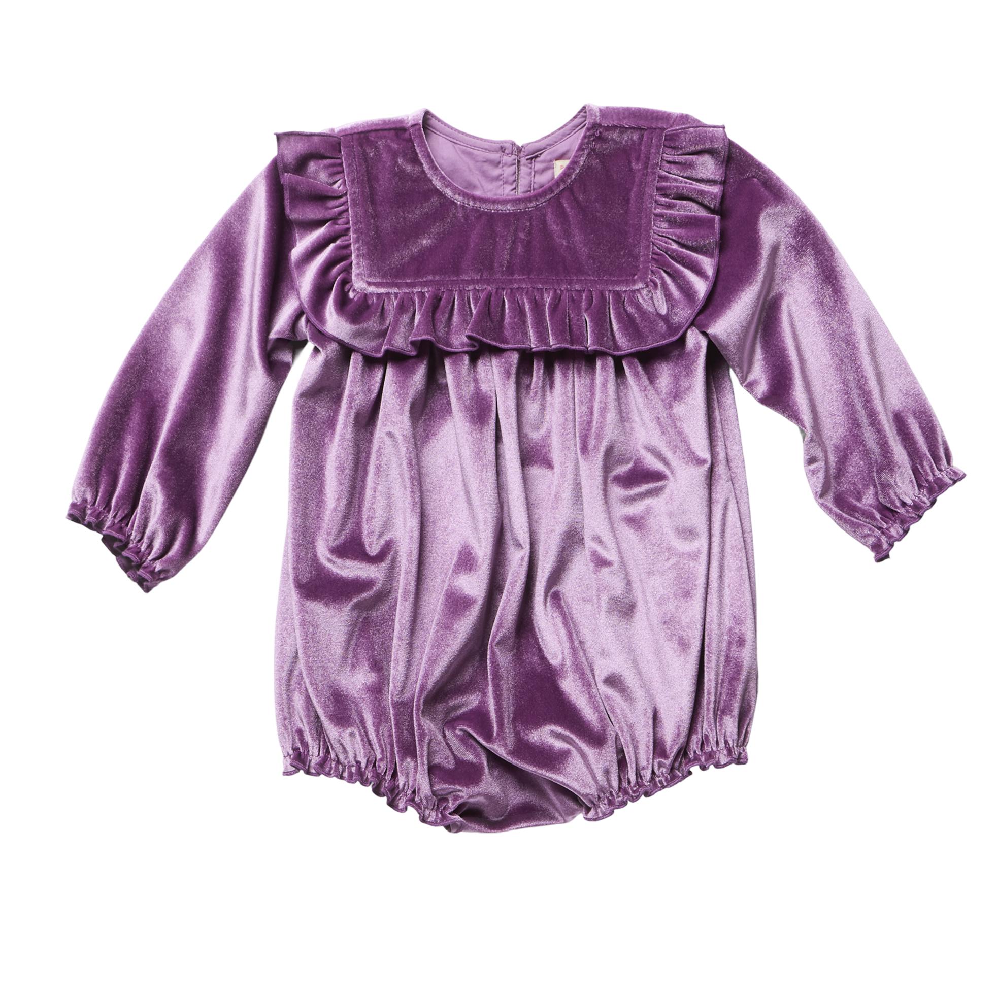 Baby Girls Quinn Bubble - Lavender Velour