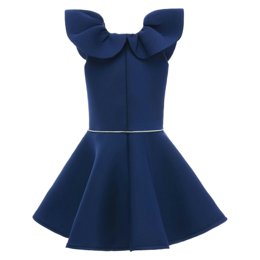 Navy Iris Ruffle Dress