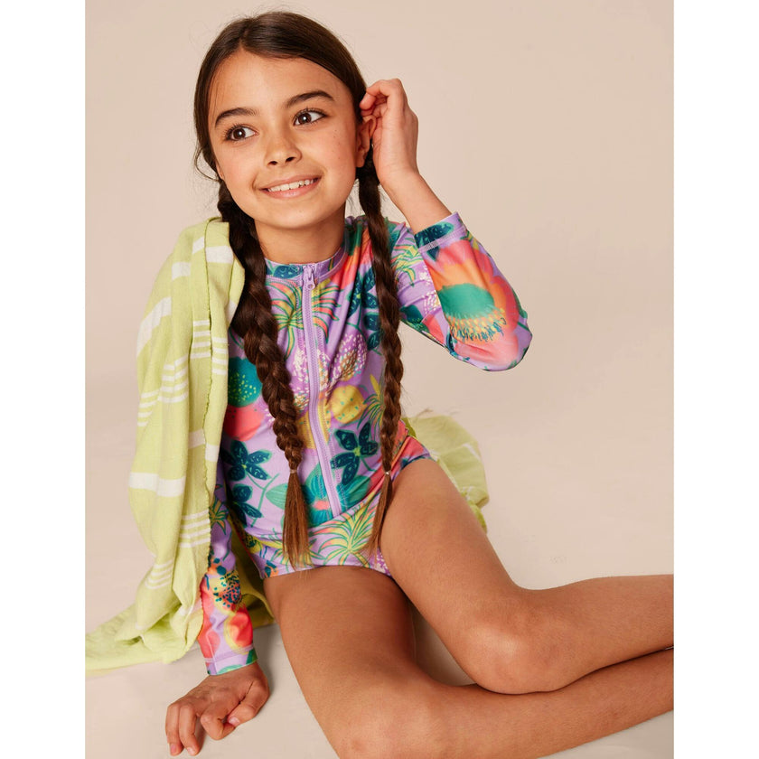 Long Sleeve One-Piece Swimsuit, Multi