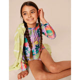 Long Sleeve One-Piece Swimsuit, Multi