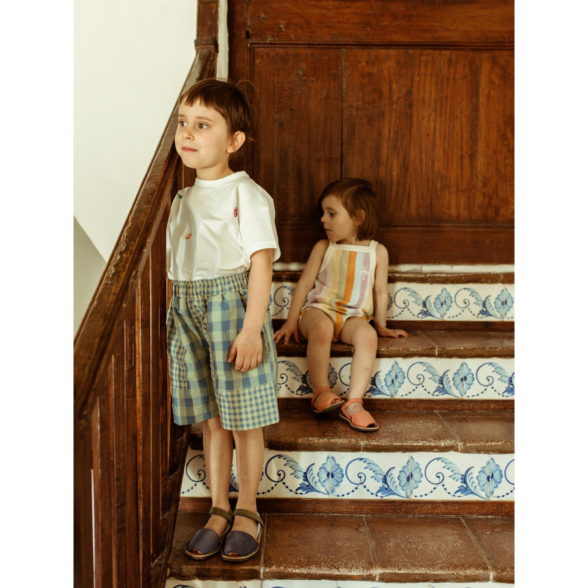 children's shorts - aqua vichy