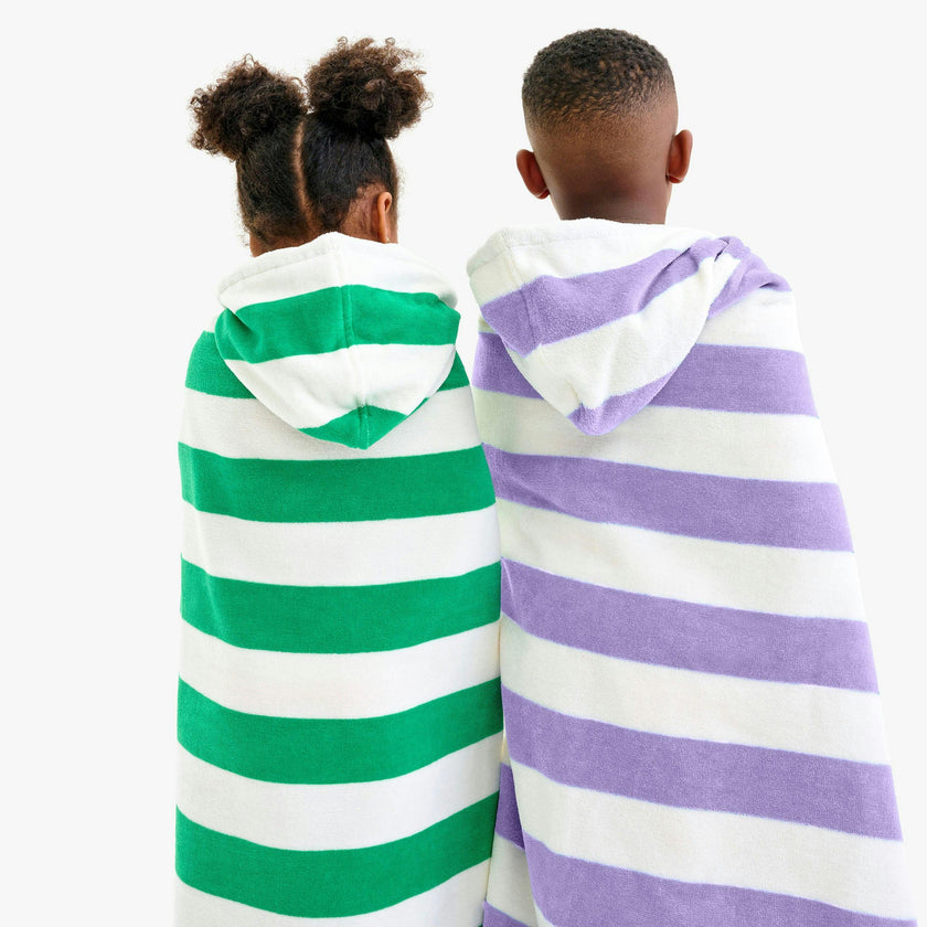 Kids stripe hoodie towel