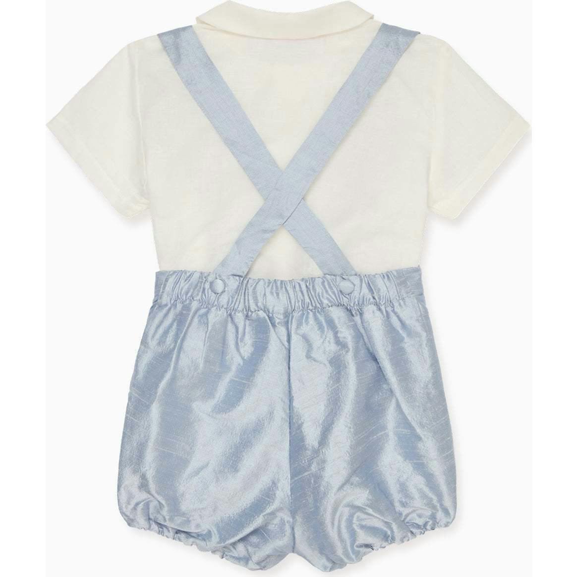 Light Blue Aliso Ceremony Silk Baby Boy Set