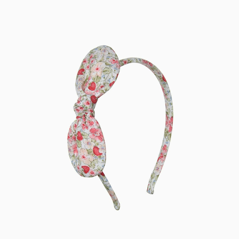 Bow Knot Alice Band in Strawberry Floral