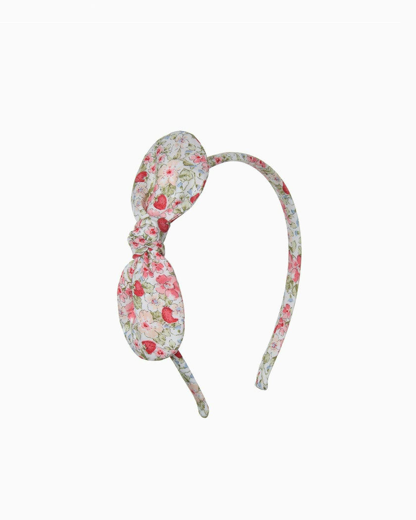 Bow Knot Alice Band in Strawberry Floral