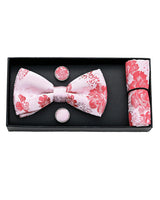 Pink and Red Floral Bowtie Set